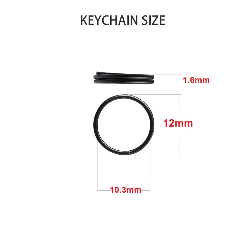 ZoloAJay 200pcs 12mm Mini Split Jump Ring with Double Loops Small Round Metal Black Key Rings Connectors for Making Handwork Charms Pendants Key Chains Ornaments DIY Crafts Accessories - Image 2
